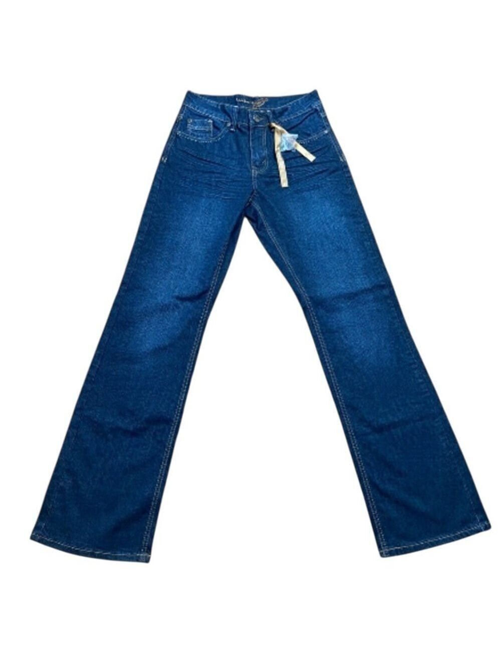 Loïs Julianne jeans boot cut straight dark blue 60’s style high rise waisted 27